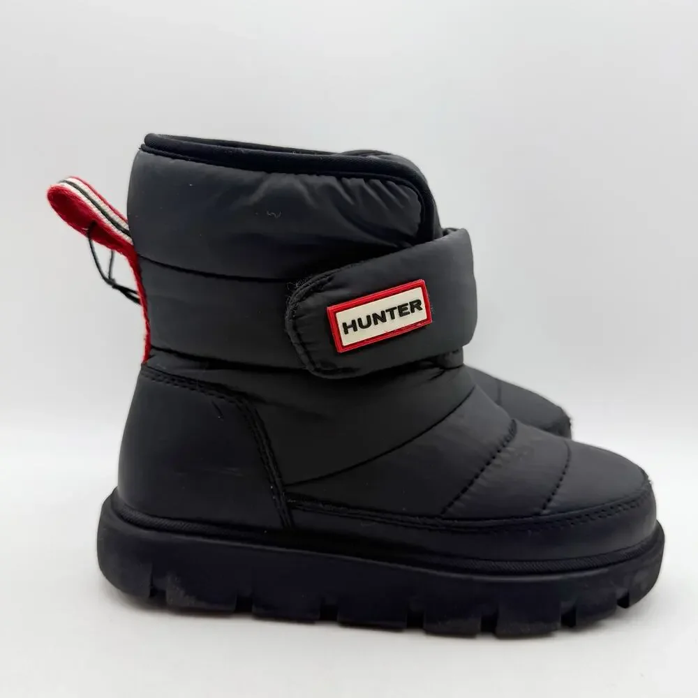 Hunter Boys Comfy Snow Boots Size 13 EU 31 Black Waterproof EUC